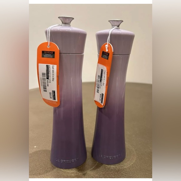 LE CREUSET 8" 20CM BLUEBELL BLUE BELL PURPLE PROVENCE SALT PEPPER MILL AUTHENTIC - Picture 2 of 6